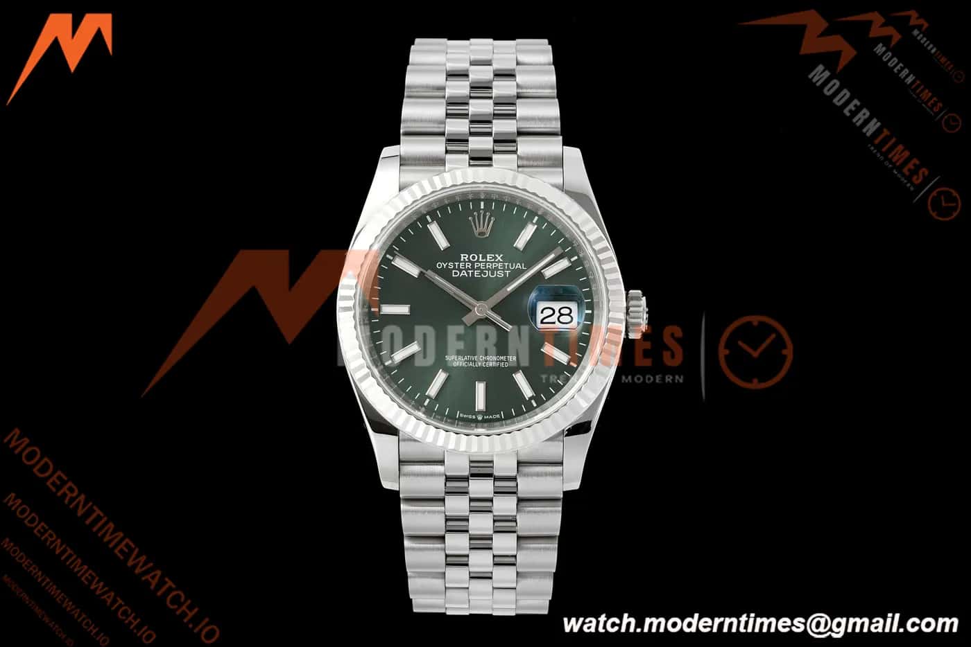 Rolex - Datejust 126234 36mm Jub Flt 904L SS/SS Mint Green VSF V2 VS3235