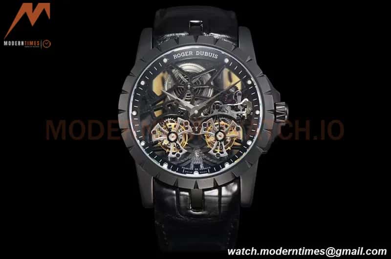 Roger Dubuis - Excalibur 45mm TI/BLK BLK/LE Skeleton YSF Duo Tourbillon