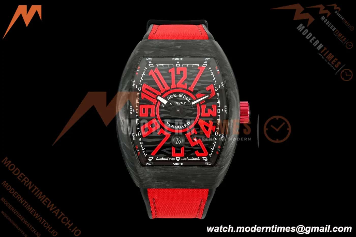 Franck Muller - Vanguard V45 Classic Carbon Red Markers CAB/NY Black Dial ABF A2824