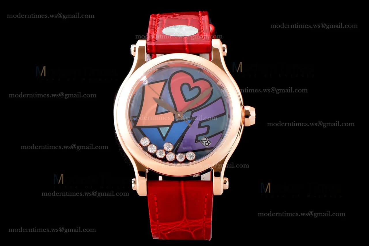 Chopard Happy Diams Sapphire RG/LE TT Gra/Red YFF ASIA2892-2 Automatic 278559-3020