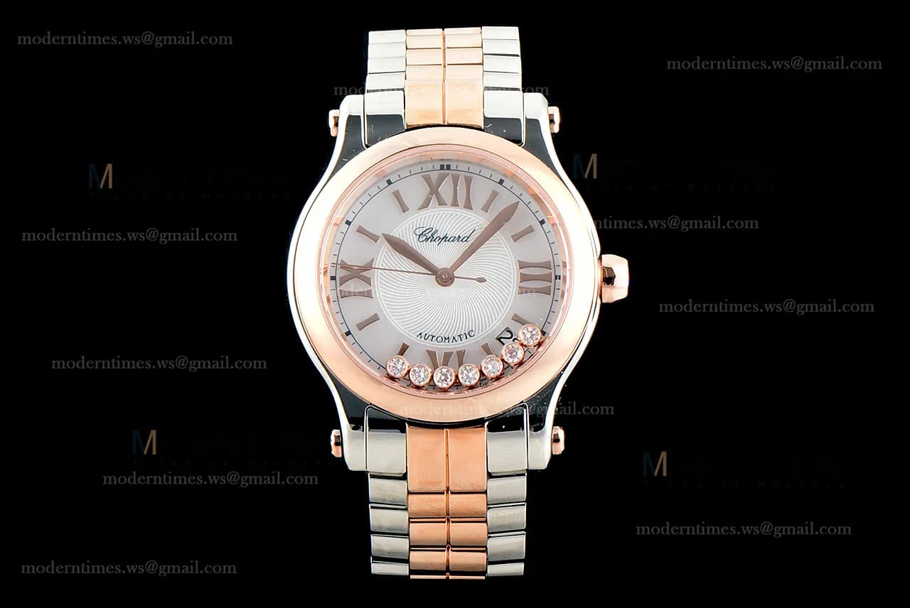 Chopard Happy Diamonds Sapphire RG/RG TT Wht YFF ASIA2892-2 Automatic 278559-6009