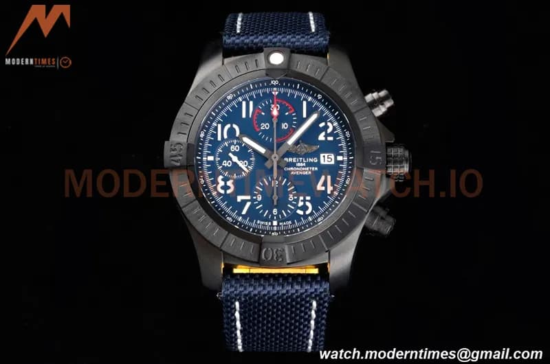 Breitling - Super Avenger Chronograph 45mm DLC/NY Blue/Num TF A7750