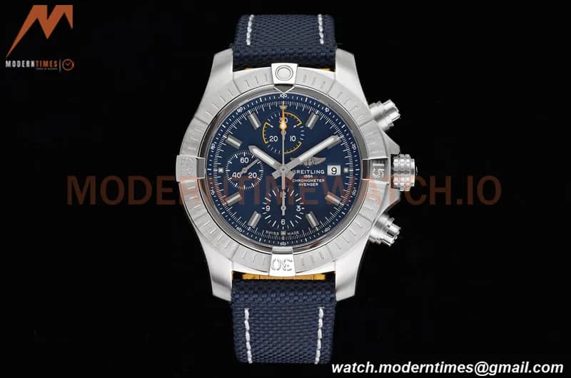 Breitling - Avenger Chronograph 45mm SS/NY Blue/Stk TF A7750