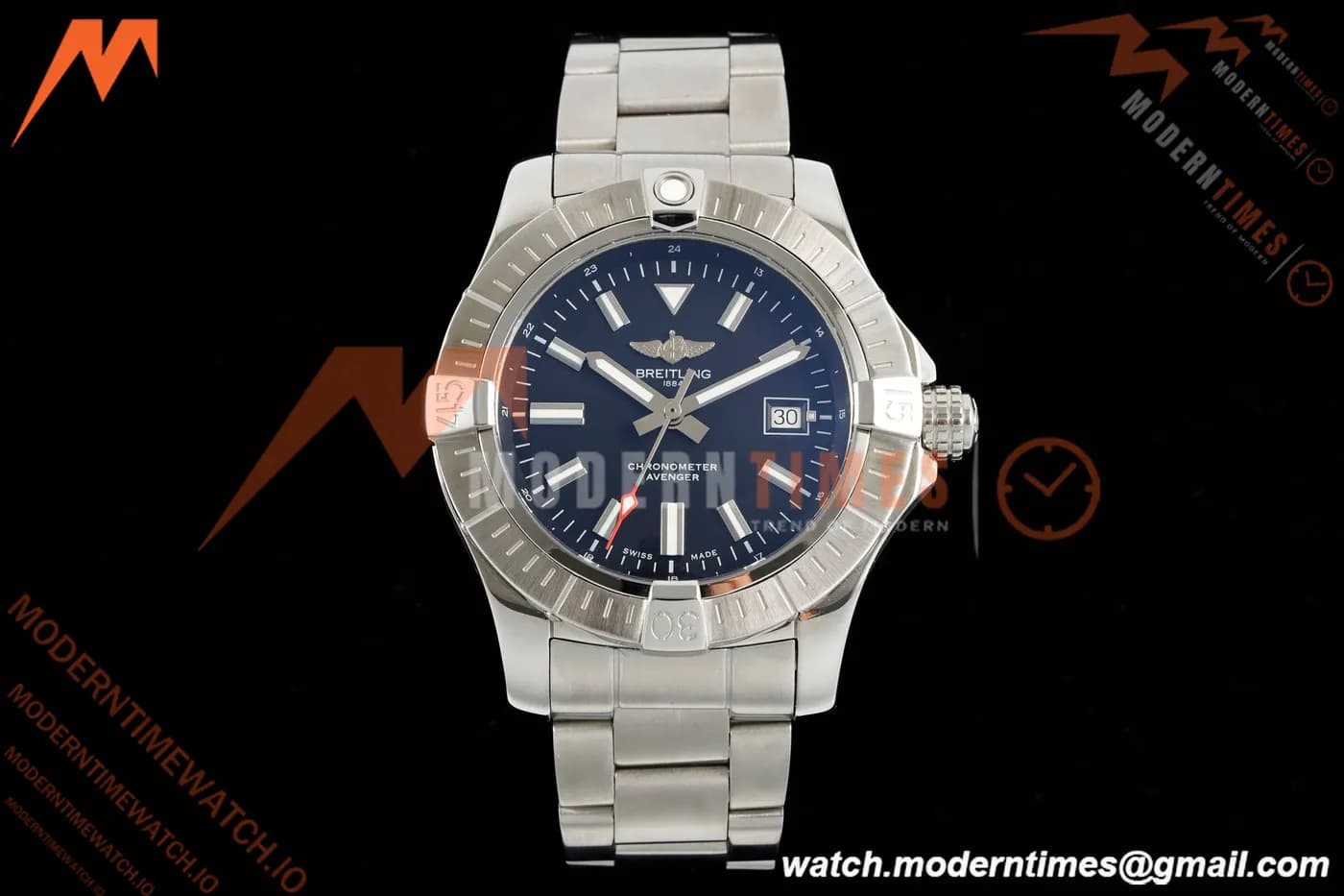 Breitling - Avenger Automatic 43mm SS/SS Blk/Stk TF V2 A2824