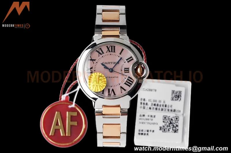 Cartier - Ballon Bleu De Cartier 33mm Automatic SS/RG Pink Mop AF NH05