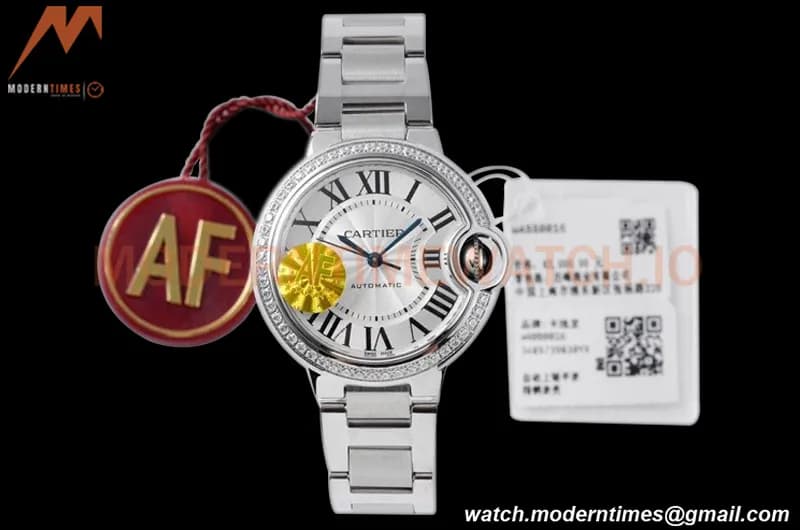 Cartier - Ballon Bleu De Cartier 33mm Automatic SS/SS Dia/Wht AF NH05