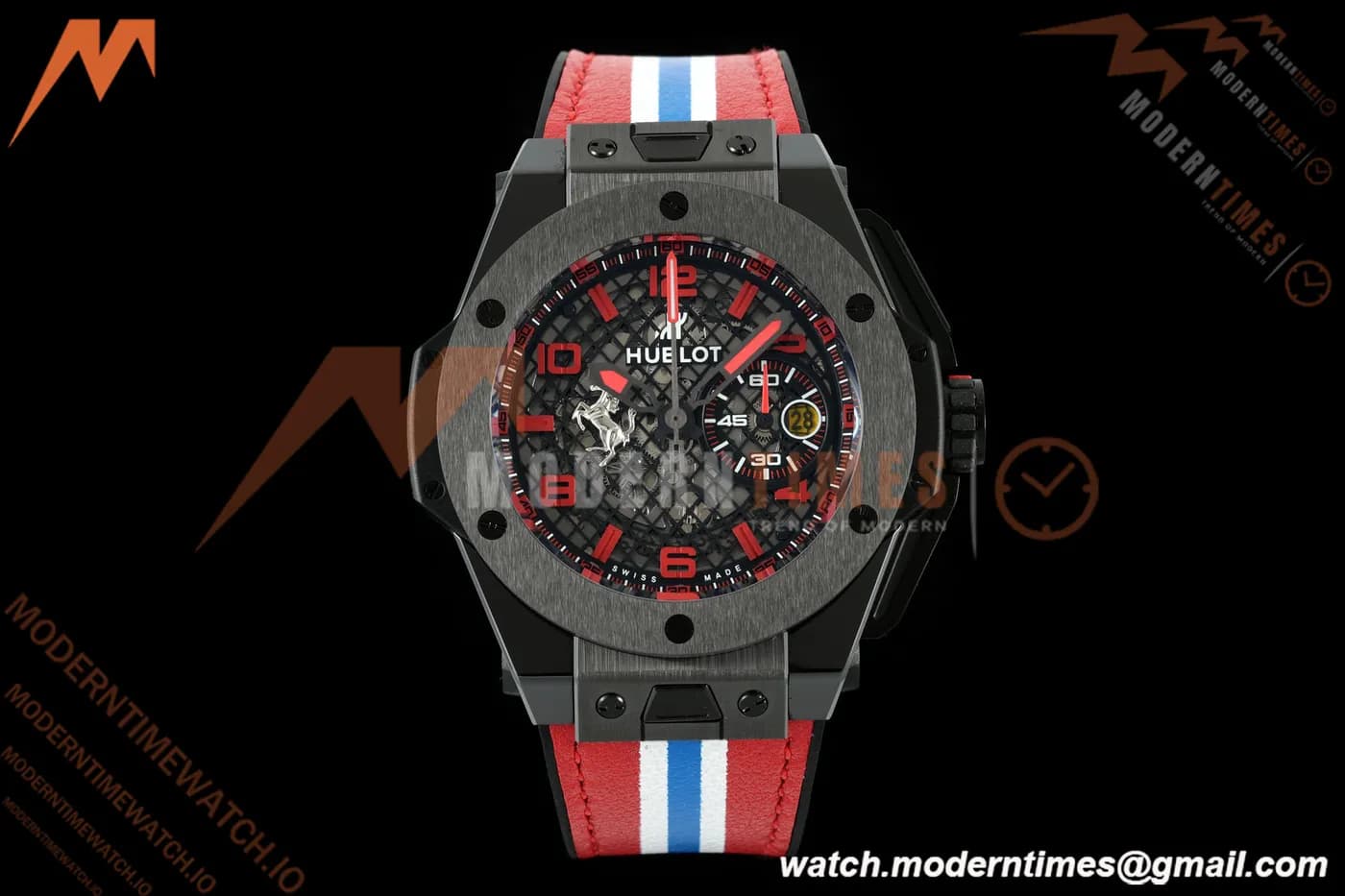 Hublot - Big Bang Ferrari Speciale 45.5mm Ceramic TI/RU Blk/Num Skeleton Dial HBBF A1241