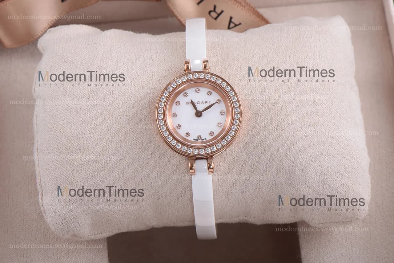 Bvlgari Bzero1 Series Diams RG/LE Wht/Wht ZLO Quartz 102398 BZ23WSGDL/12
