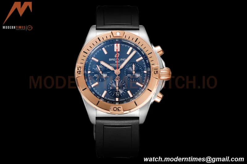 Breitling - Chronomat B01 42mm Chronograph RG/RU Blue BLSF 7750 Mod