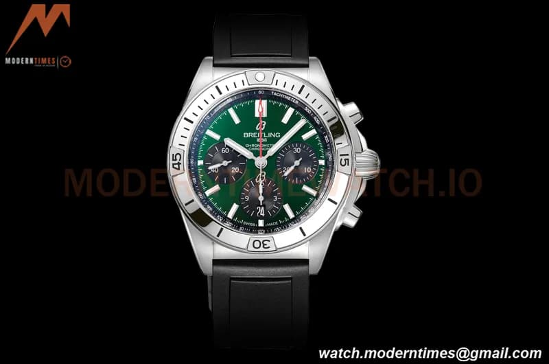 Breitling - Chronomat B01 42mm Chronograph SS/RU Green BLSF 7750 Mod