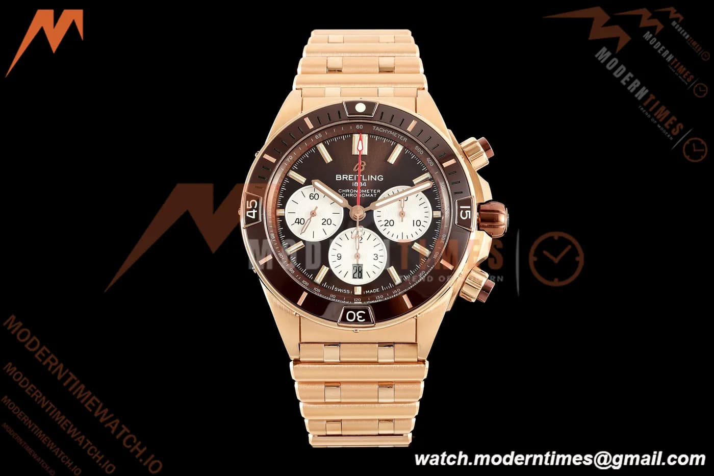 Breitling - Super Chronomat B01 44mm RG/RG Brown Dial TF A7750 Mod