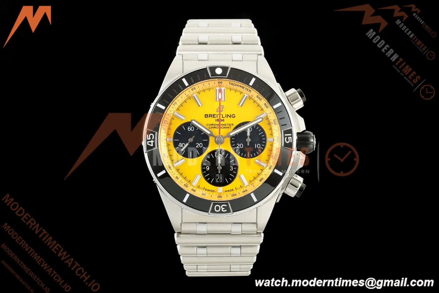 Breitling - Super Chronomat B01 44mm SS/SS Yellow Dial TF A7750 Mod