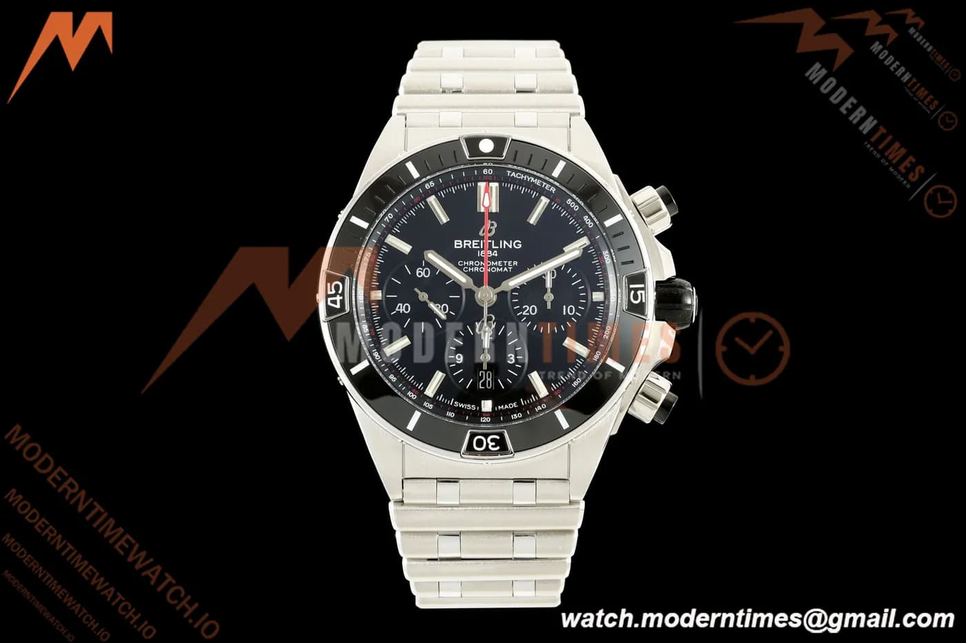 Breitling - Super Chronomat B01 44mm SS/SS Black Dial TF A7750 Mod