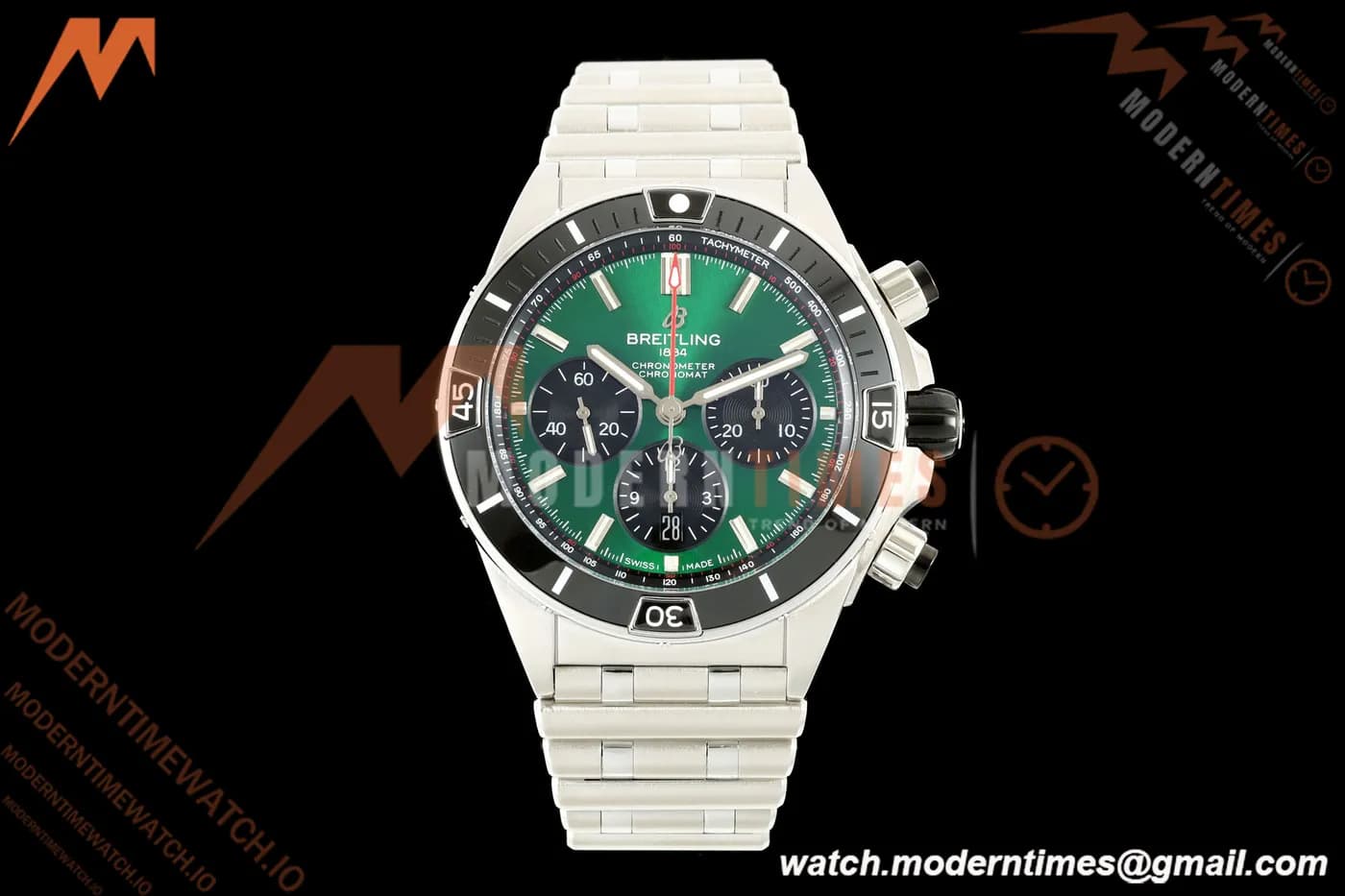 Breitling - Super Chronomat B01 44mm SS/SS Ice Green Dial TF A7750 Mod