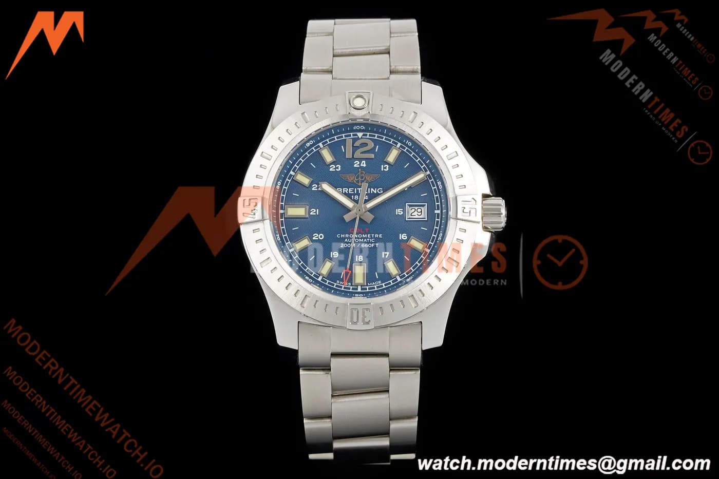 Breitling - Colt Automatic 44mm SS/SS Blue/Stk TF V2 A2824