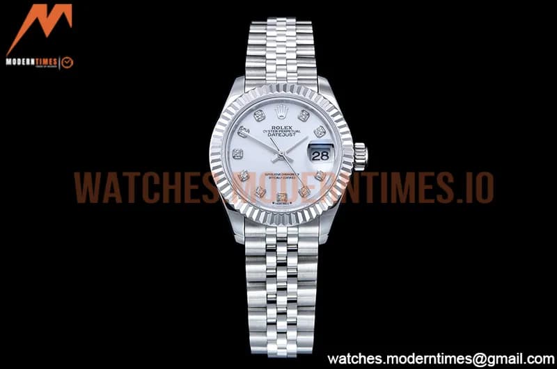 Rolex - DJ Ladies 28mm Jub Flt 904L SS/SS M-Wht/Dia GMF A2671