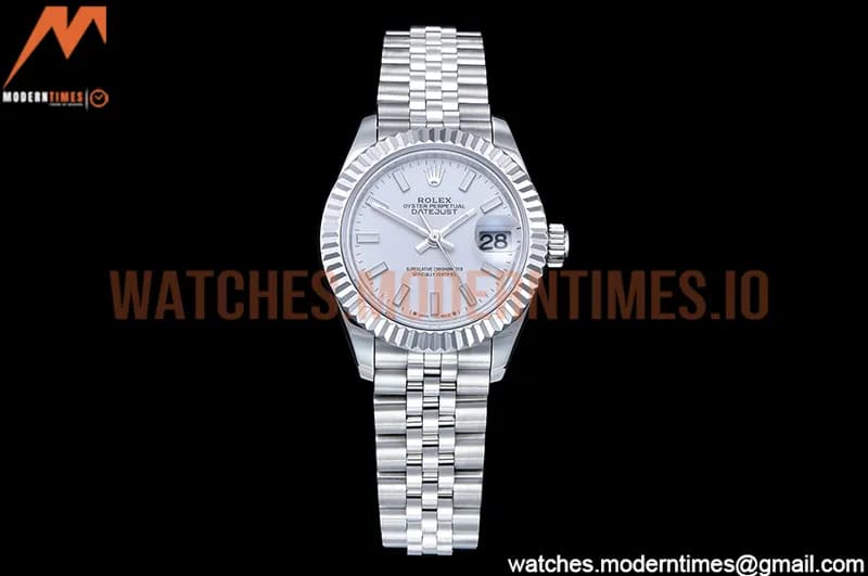 Rolex - DJ Ladies 28mm Jub Flt 904L SS/SS White/Stk GMF A2671