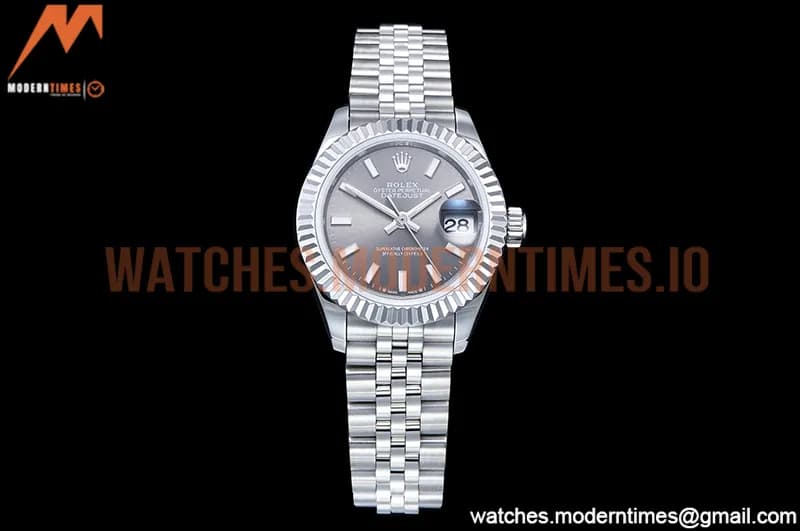 Rolex - DJ Ladies 28mm Jub Flt 904L SS/SS Grey/Stk GMF A2671