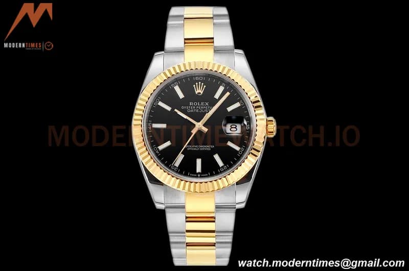 Rolex - DJ2 41mm 126333 Oys Flt 316L YG/SS Black/Stk A+F VR3235