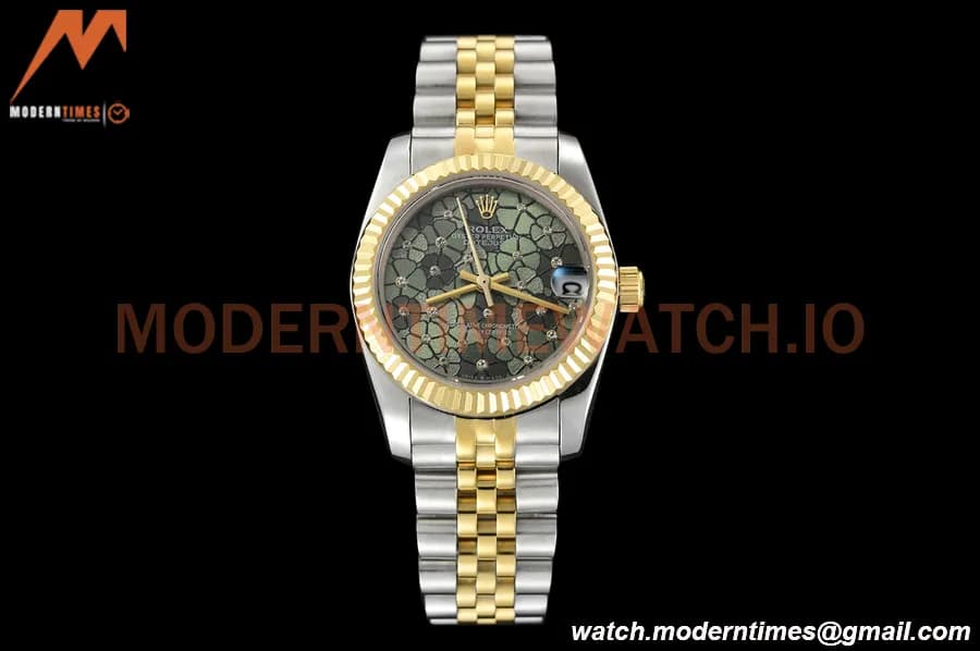 Rolex - Datejust Ladies 278273 31mm Jub Flt YG/SS F-Green/Dia GDF MY8215