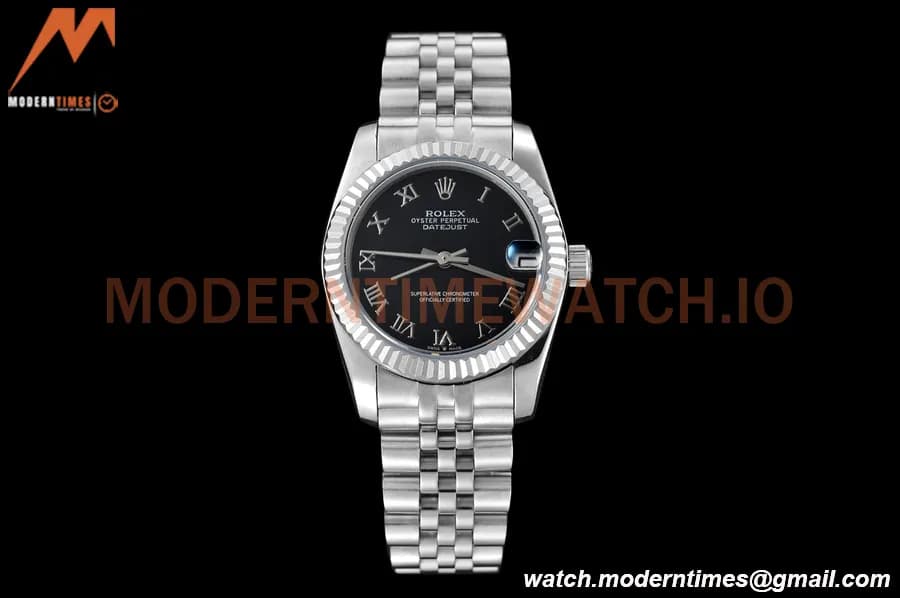 Rolex - Datejust Ladies 278274 31mm Jub Flt SS/SS Blk/Rmn GDF MY8215