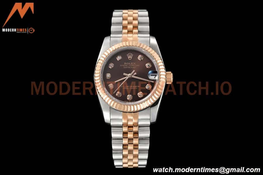 Rolex - Datejust Ladies 278271 31mm Jub Flt RG/SS Brn/Dia GDF MY8215