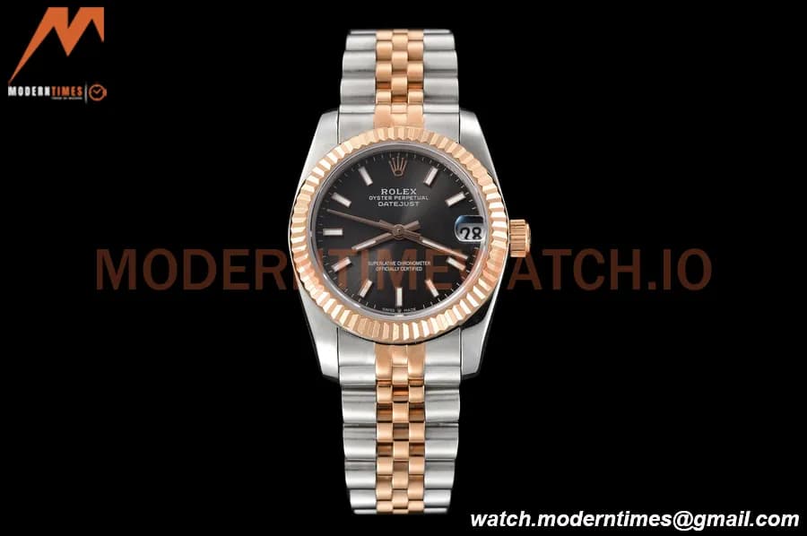Rolex - Datejust Ladies 278271 31mm Jub Flt RG/SS Grey/Stk GDF MY8215