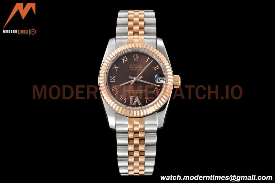 Rolex - Datejust Ladies 278271 31mm Jub Flt RG/SS Brn/Rmn GDF MY8215