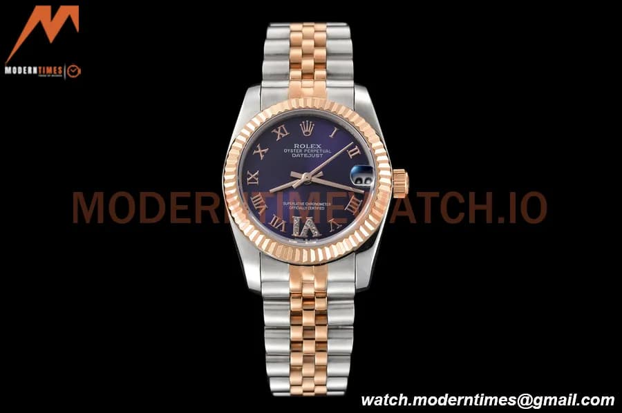 Rolex - Datejust Ladies 278271 31mm Jub Flt RG/SS Purp/Rmn GDF MY8215