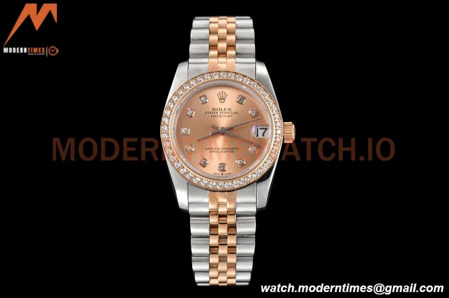 Rolex - Datejust Ladies 278381 31mm Jub Dia RG/SS Champ/Dia GDF MY8215