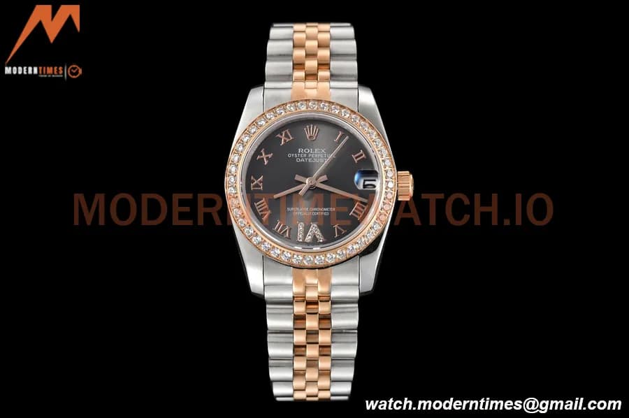 Rolex - Datejust Ladies 278381 31mm Jub Dia RG/SS Grey/Rmn GDF MY8215
