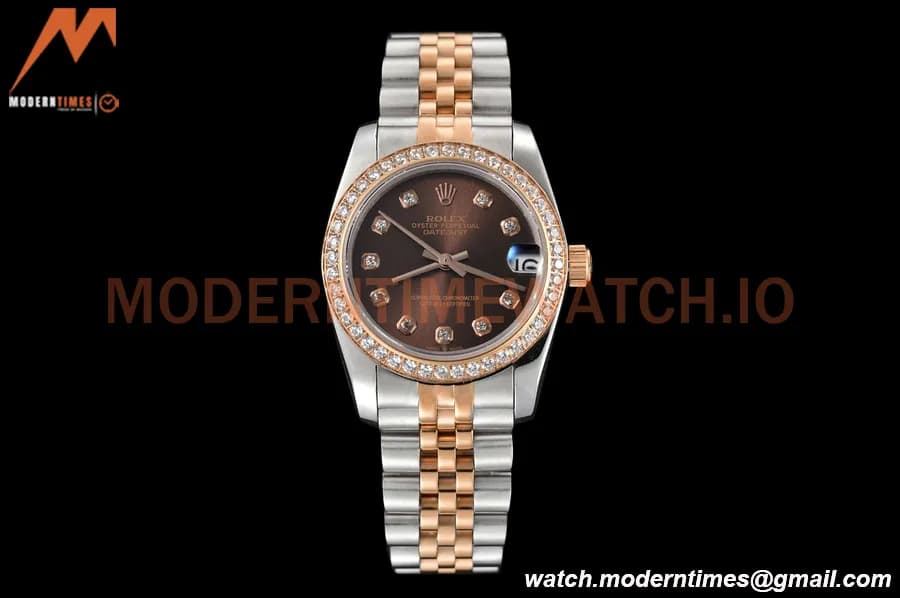 Rolex - Datejust Ladies 278381 31mm Jub Dia RG/SS Brn/Dia GDF MY8215