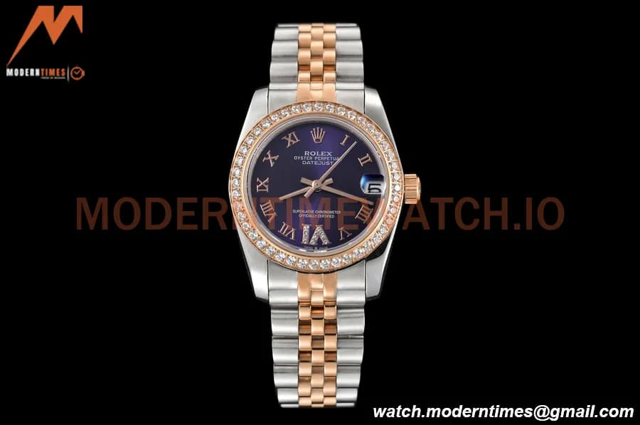 Rolex - Datejust Ladies 278381 31mm Jub Dia RG/SS Purp/Rmn GDF MY8215