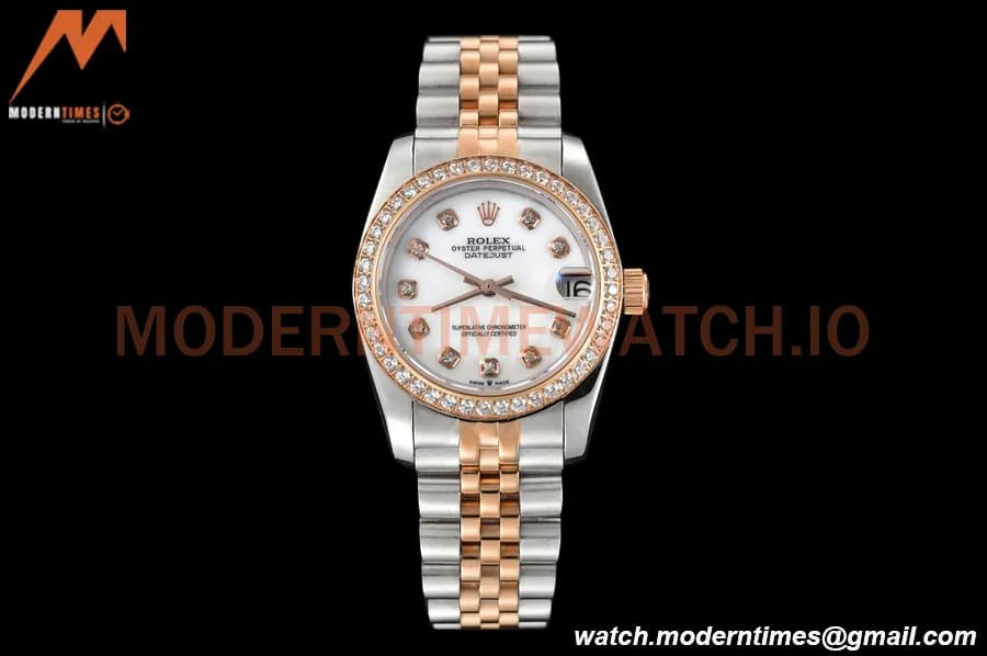 Rolex - Datejust Ladies 278381 31mm Jub Dia RG/SS W-Mop/Dia GDF MY8215