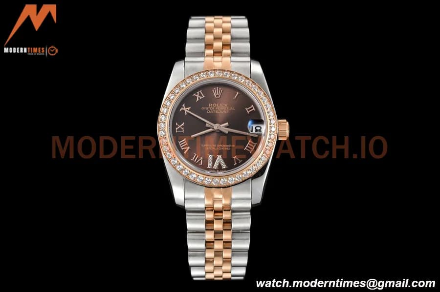 Rolex - Datejust Ladies 278381 31mm Jub Dia RG/SS Brn/Rmn GDF MY8215