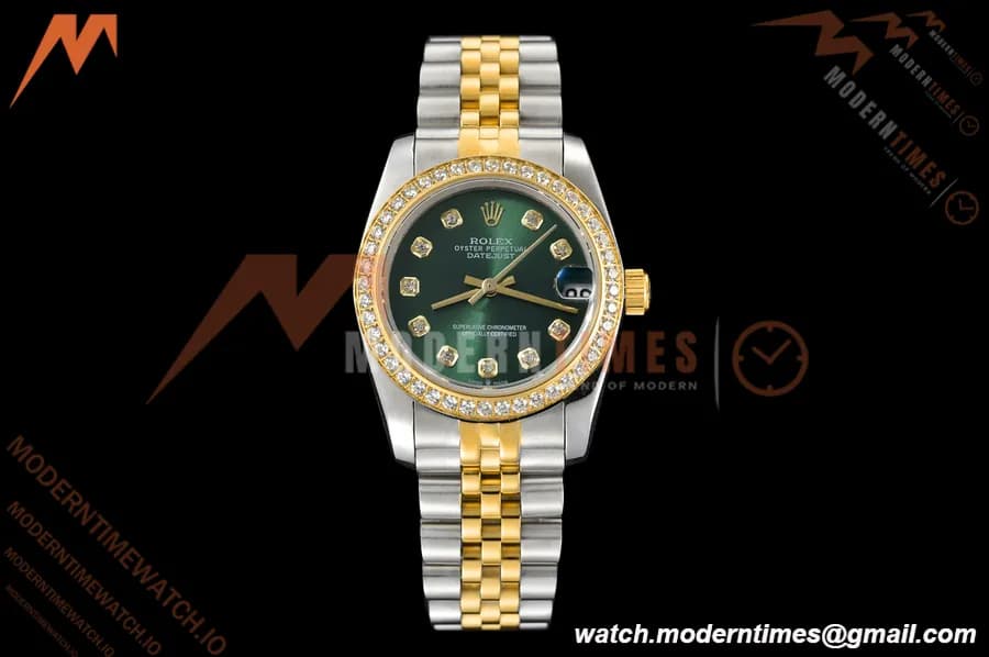 Rolex - Datejust Ladies 278383 31mm Jub Dia YG/SS Grn/Dia GDF MY8215