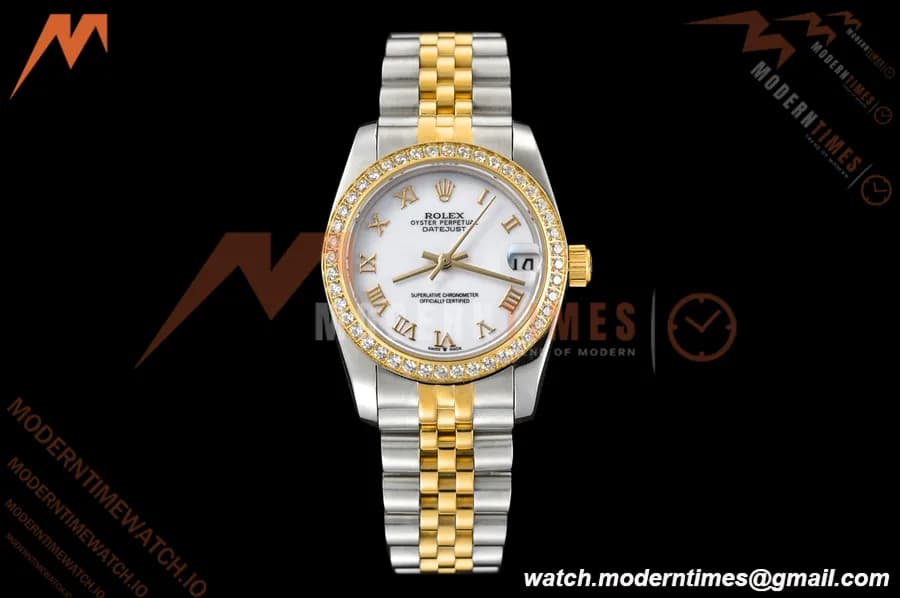 Rolex - Datejust Ladies 278383 31mm Jub Dia YG/SS Wht/Rmn GDF MY8215