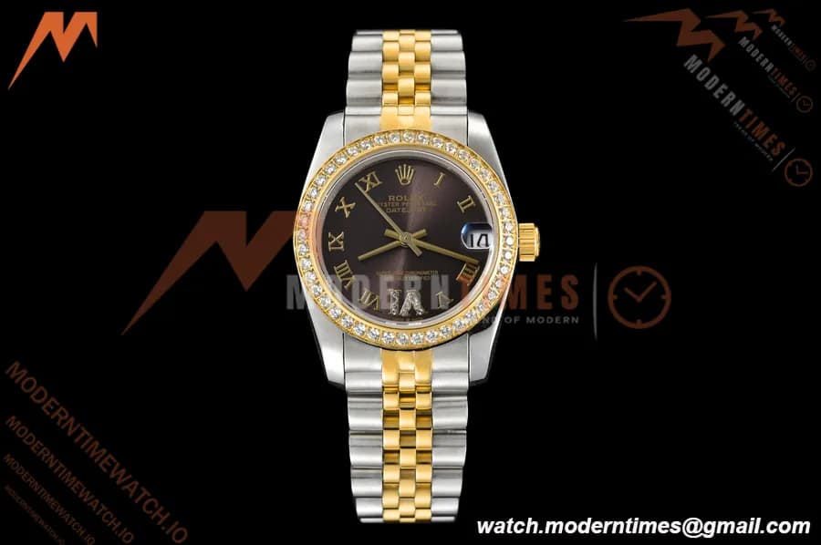 Rolex - Datejust Ladies 278383 31mm Jub Dia YG/SS Brn/Rmn GDF MY8215