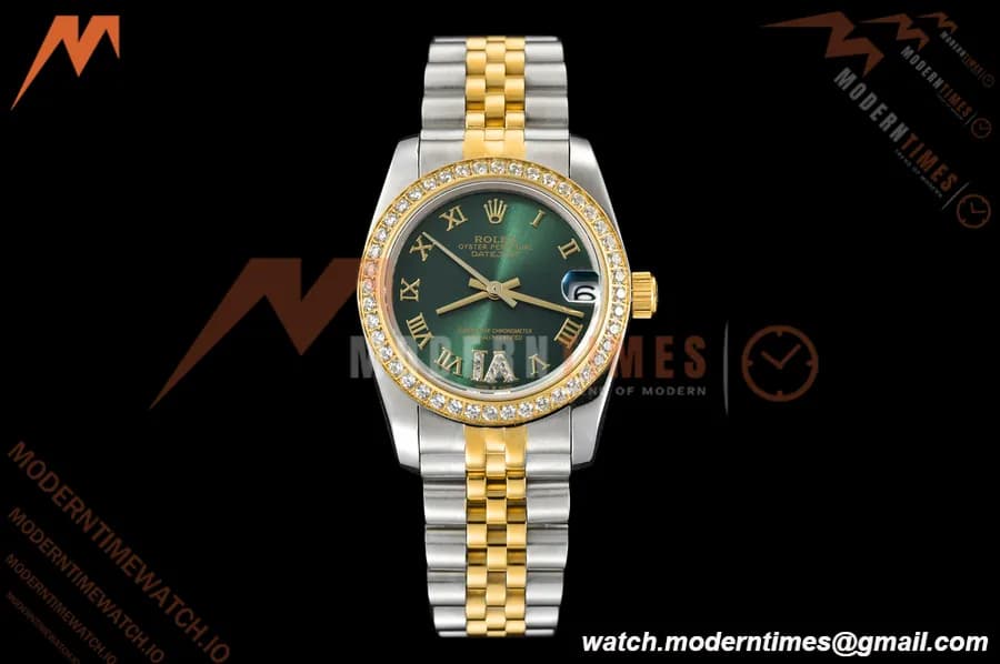 Rolex - Datejust Ladies 278383 31mm Jub Dia YG/SS Grn/Rmn GDF MY8215