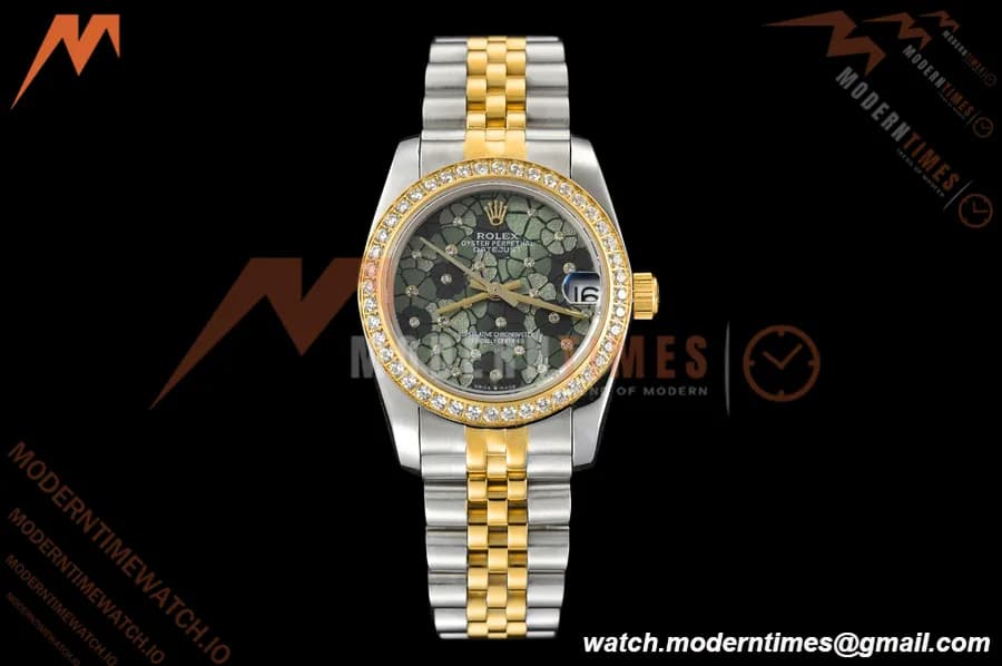 Rolex - Datejust Ladies 278383 31mm Jub Dia YG/SS Floral Motif/Dia GDF MY8215