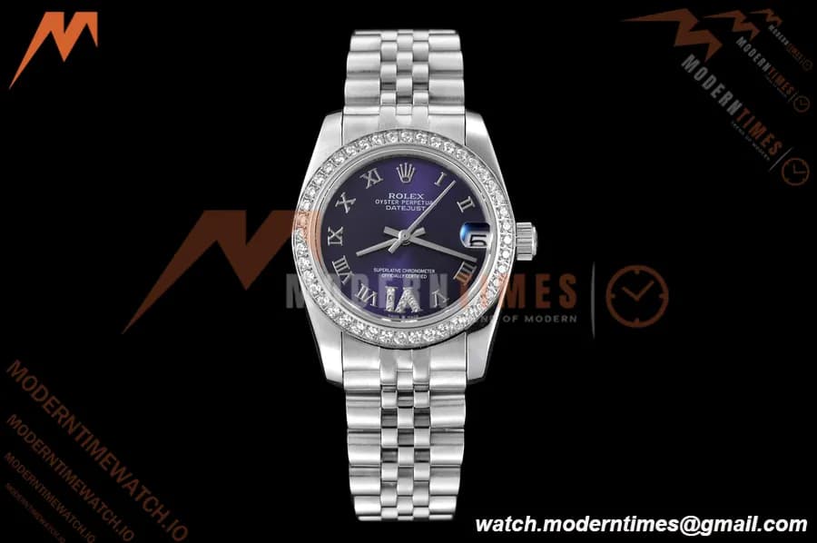 Rolex - Datejust Ladies 278384 31mm Jub Dia SS/SS Purp/Rmn GDF MY8215