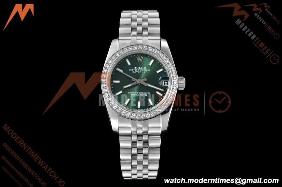 Rolex - Datejust Ladies 278384 31mm Jub Dia SS/SS Grn/Stk GDF MY8215