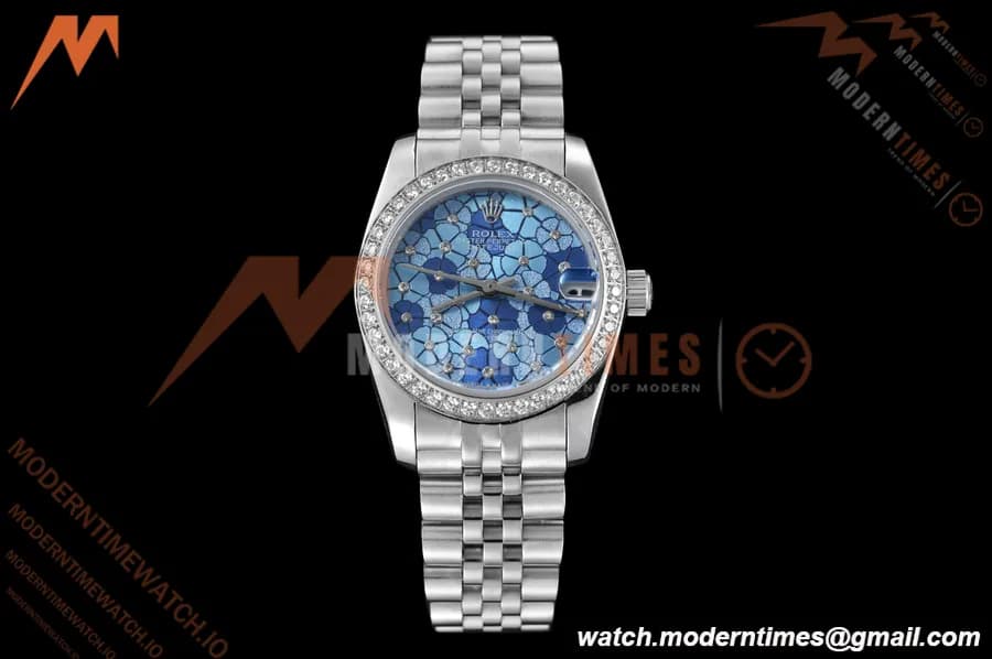 Rolex - Datejust Ladies 278384 31mm Jub Dia SS/SS Floral Motif/Dia GDF MY8215