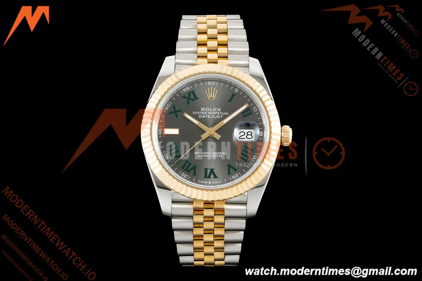Rolex - DJ2 41mm 126333 Jub Flt Gold Wrapped Gain Weight YG/SS Wimbledon Grey/Rmn 3EF V2 VR3235