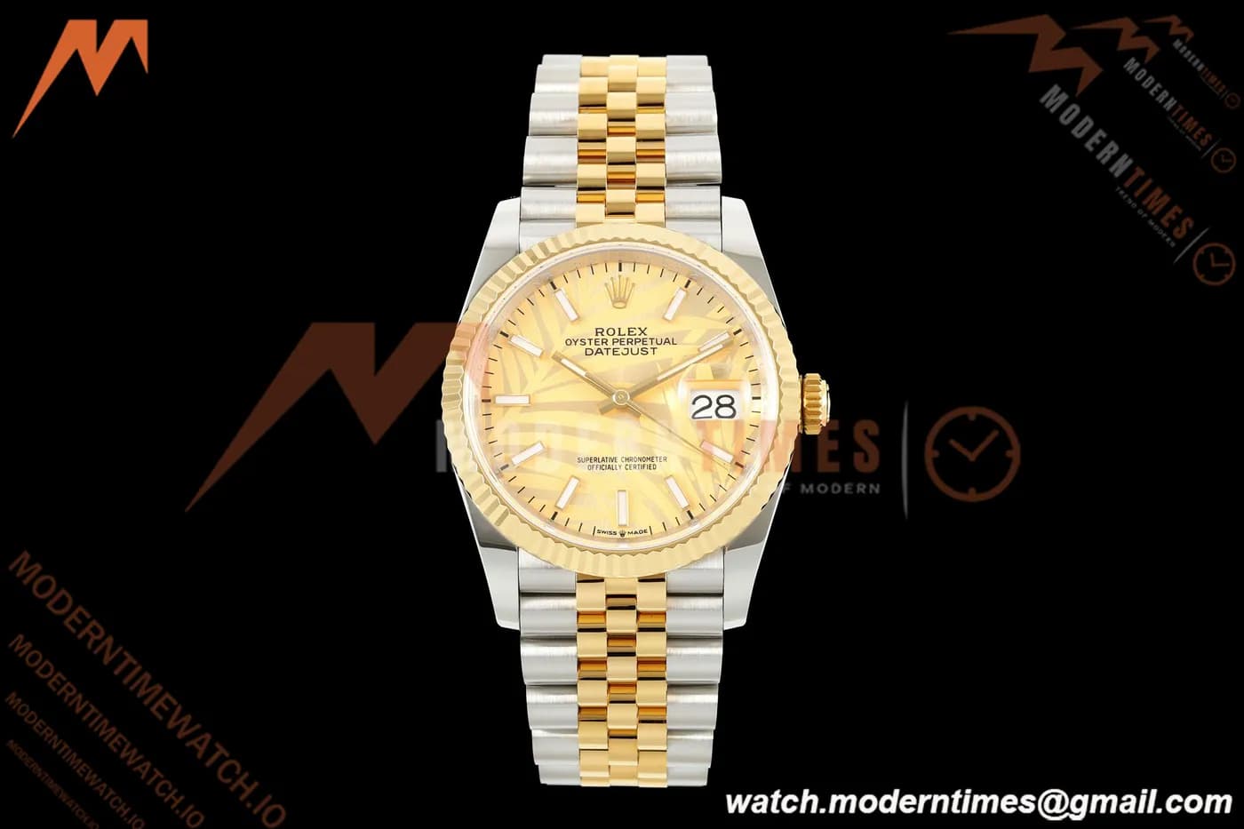 Rolex - Datejust 126233 36mm Jub Flt 904L YG/SS G-Palm/Stk ARF SH3235