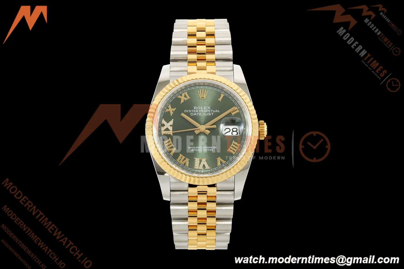 Rolex - Datejust 126233 36mm Jub Flt 904L YG/SS Green/Rmn ARF SH3235