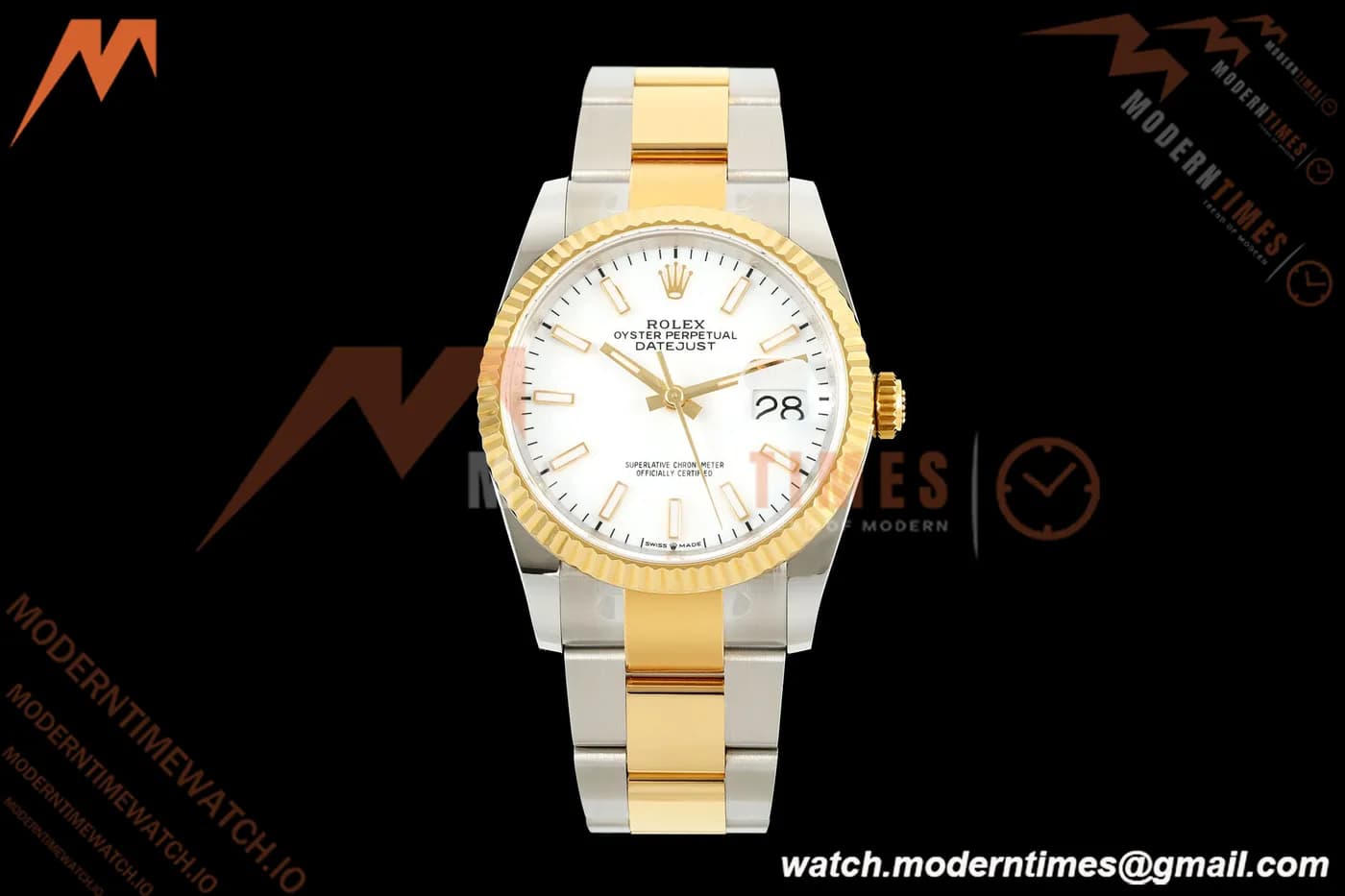 Rolex - Datejust 126233 36mm Oys Flt 904L YG/SS Wht/Stk ARF SH3235