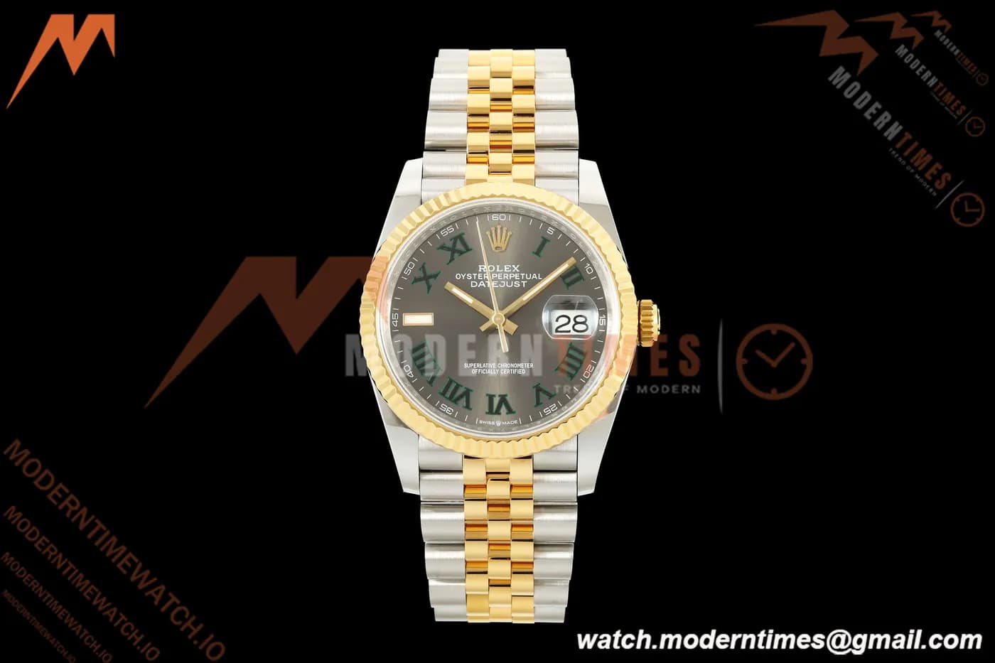 Rolex - Datejust 126233 36mm Jub Flt 904L YG/SS Grey/Rmn Wimbledon Dial ARF SH3235