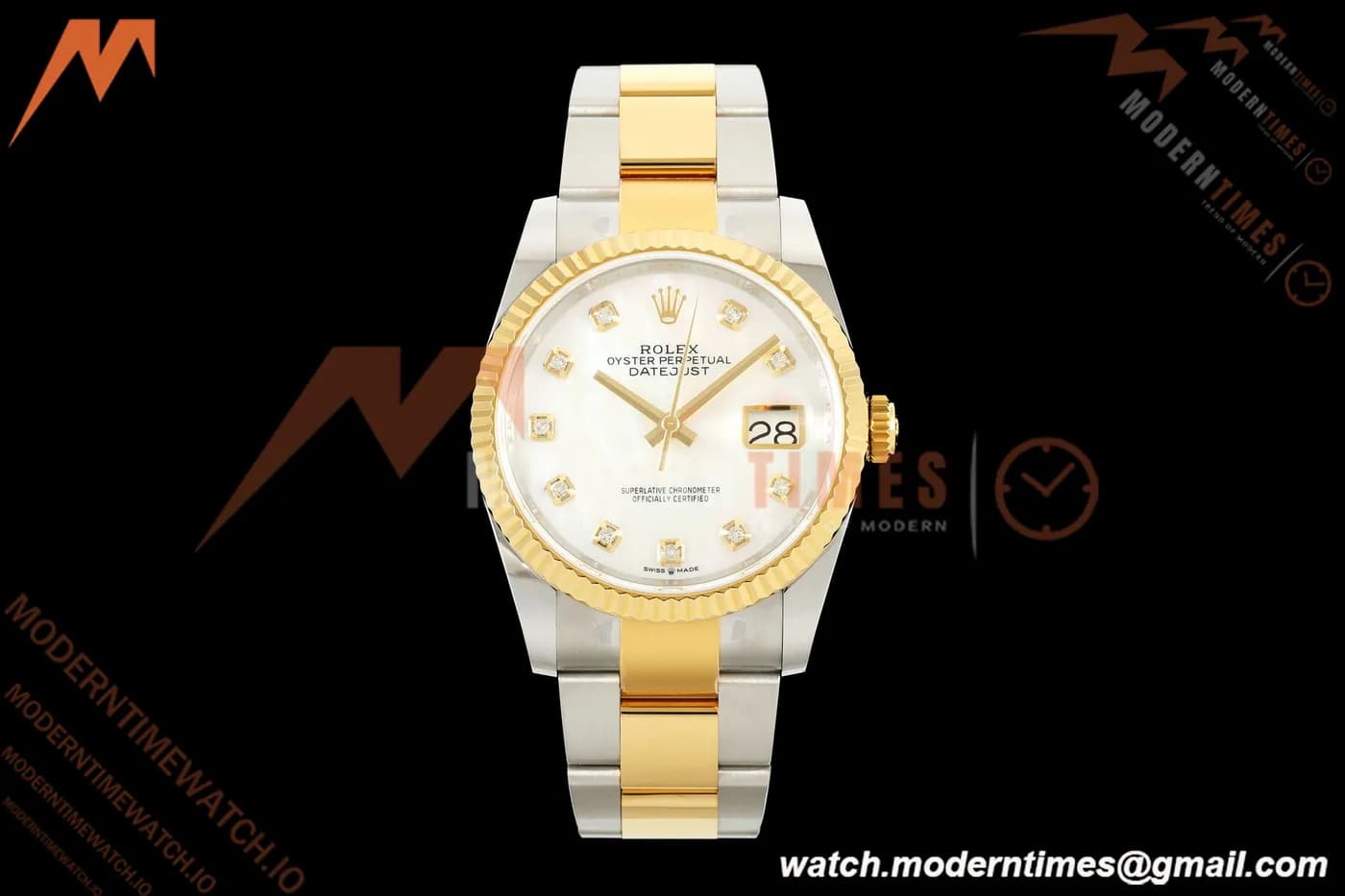 Rolex - Datejust 126233 36mm Oys Flt 904L YG/SS Wht/MOP/Dia ARF SH3235