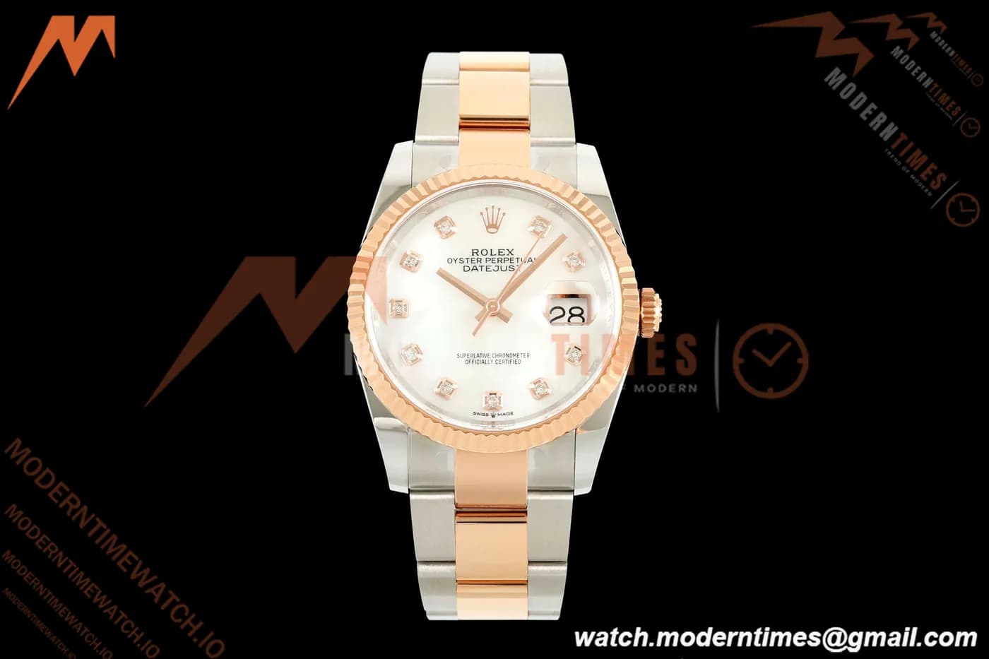 Rolex - Datejust 126231 36mm Oys Flt 904L RG/SS Wht/MOP/Dia ARF SH3235
